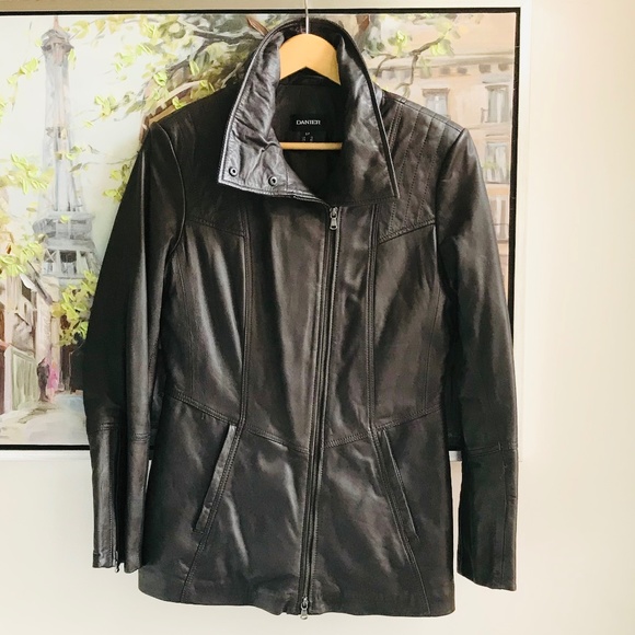 Danier Chocolate Brown Leather Jacket - Picture 1 of 5
